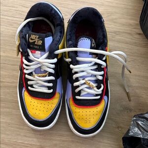 Nike Air Force 1 Yellow and Black Sneakers